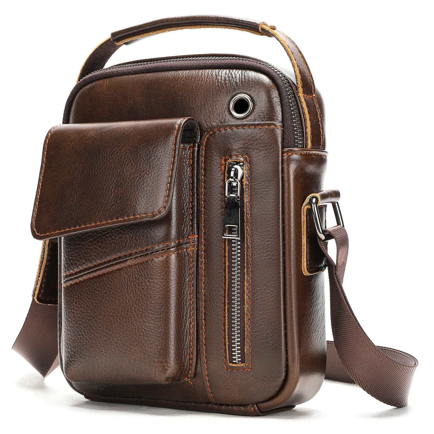 Men's Business Minimalist Leather Crossbody Bag