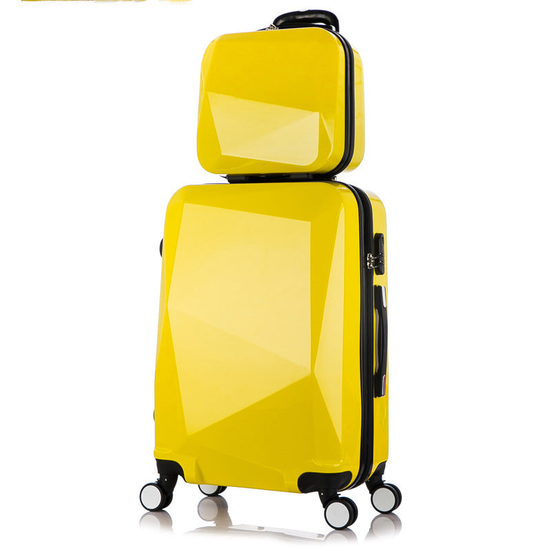 Three-piece Diamond Pattern Swivel Wheels Luggage