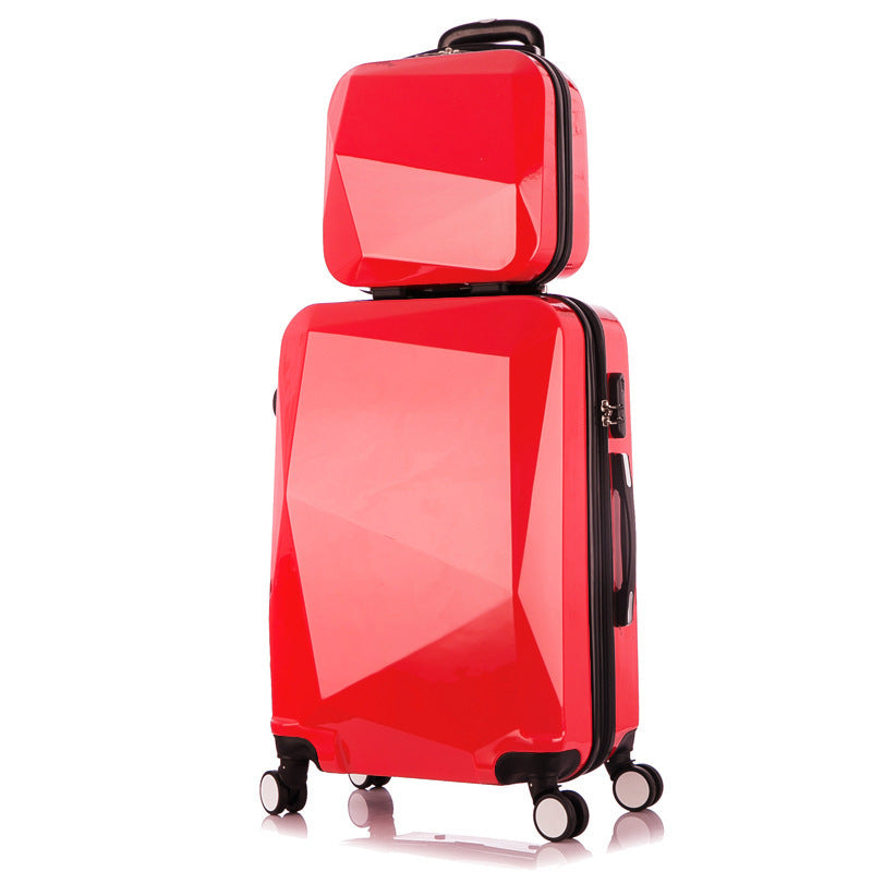 Three-piece Diamond Pattern Swivel Wheels Luggage