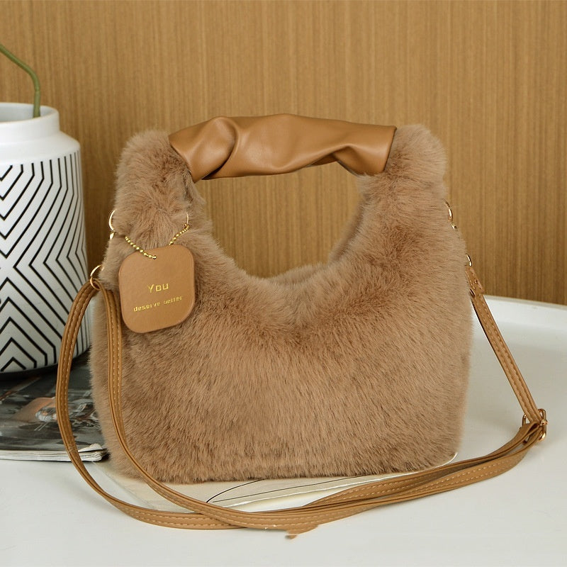 Plush Bag Women's Shoulder Crossbody Handbag