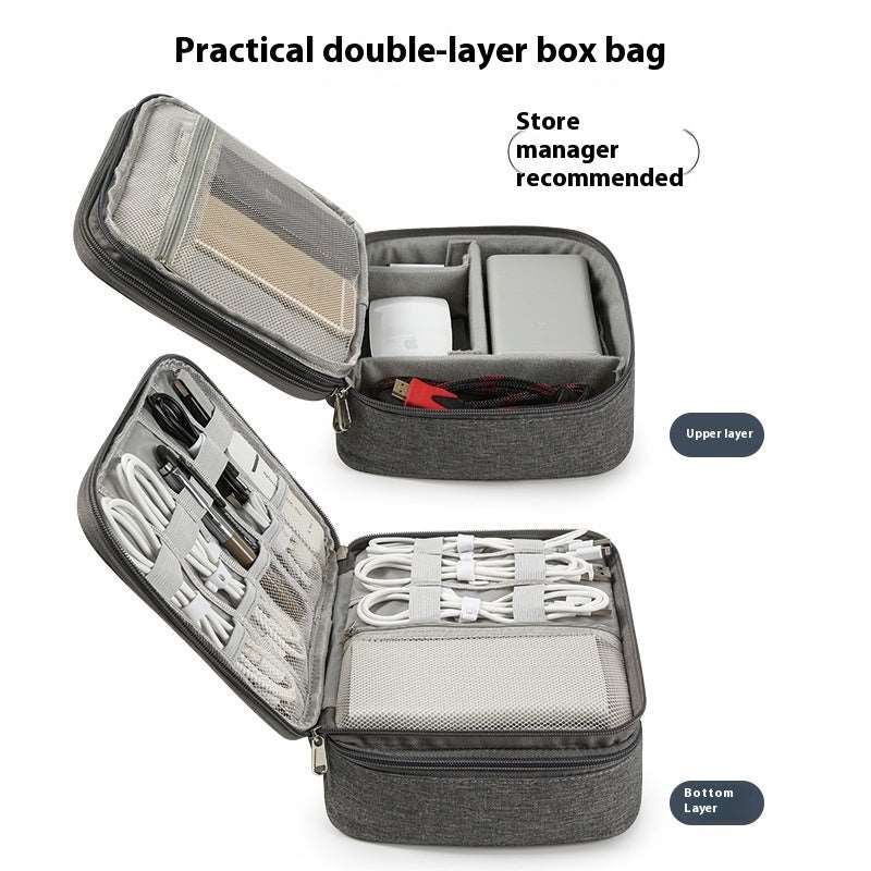 Data Cable Storage Bag Mobile Power Box Travel Portable Digital Accessories Organizing Folders