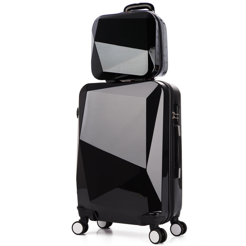 Three-piece Diamond Pattern Swivel Wheels Luggage