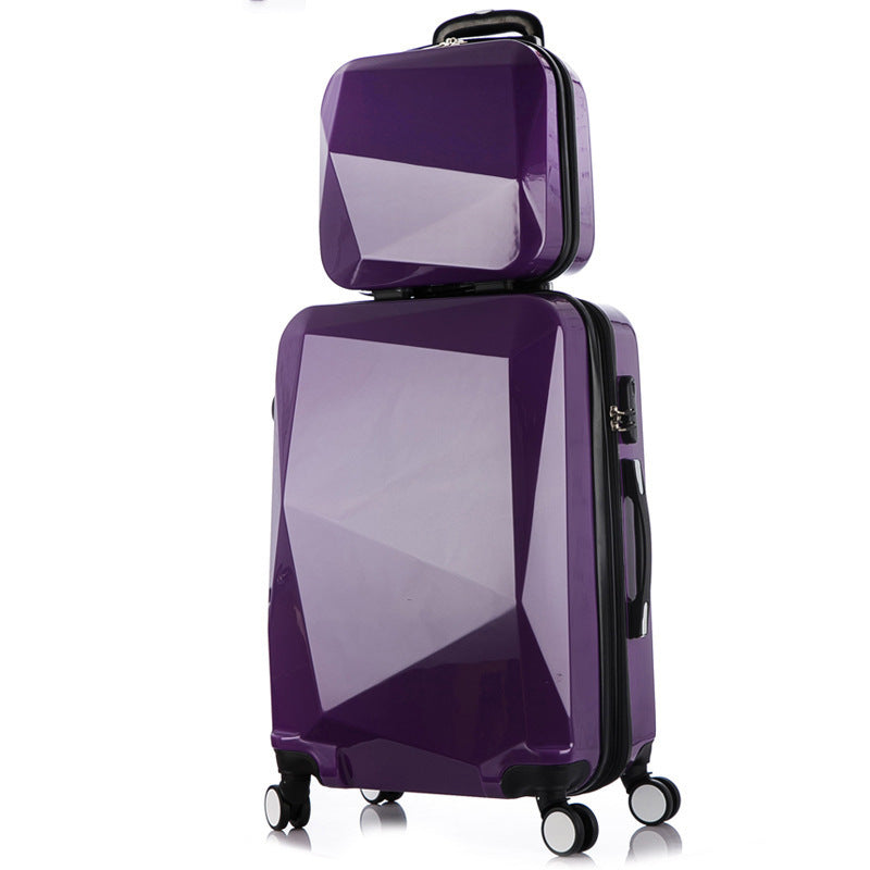 Three-piece Diamond Pattern Swivel Wheels Luggage