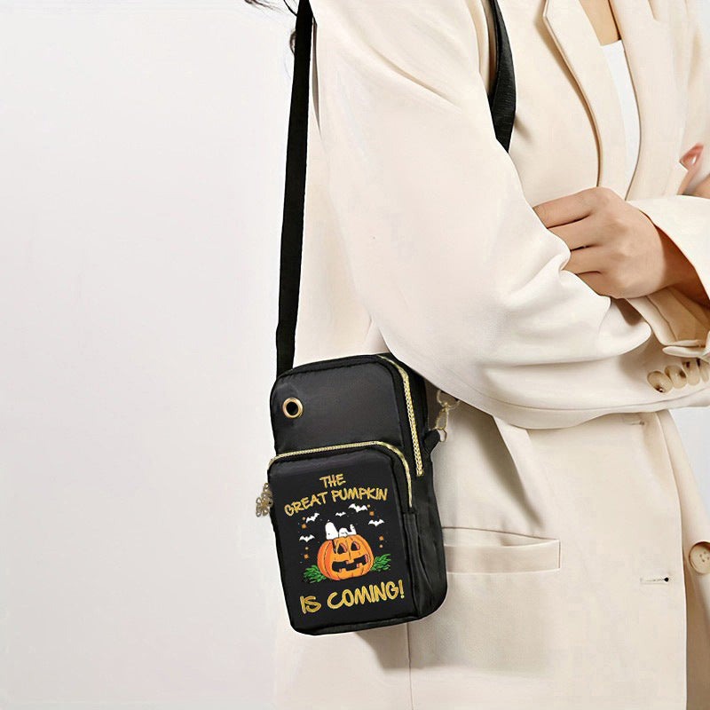 Halloween Kürbis Muster Telefon Tasche Münze Brieftasche Nette Mini Umhängetasche Schulter Taschen Für Kinder Frauen