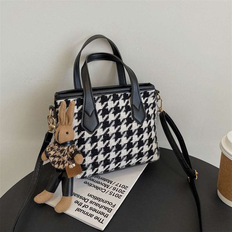 Fashion Houndstooth Shoulder Bags Portable Checkerboard Handbags All-match Messenger Bag Women Totes