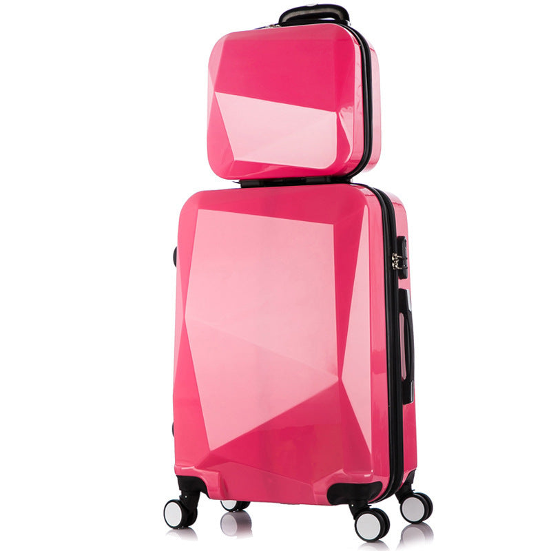 Three-piece Diamond Pattern Swivel Wheels Luggage