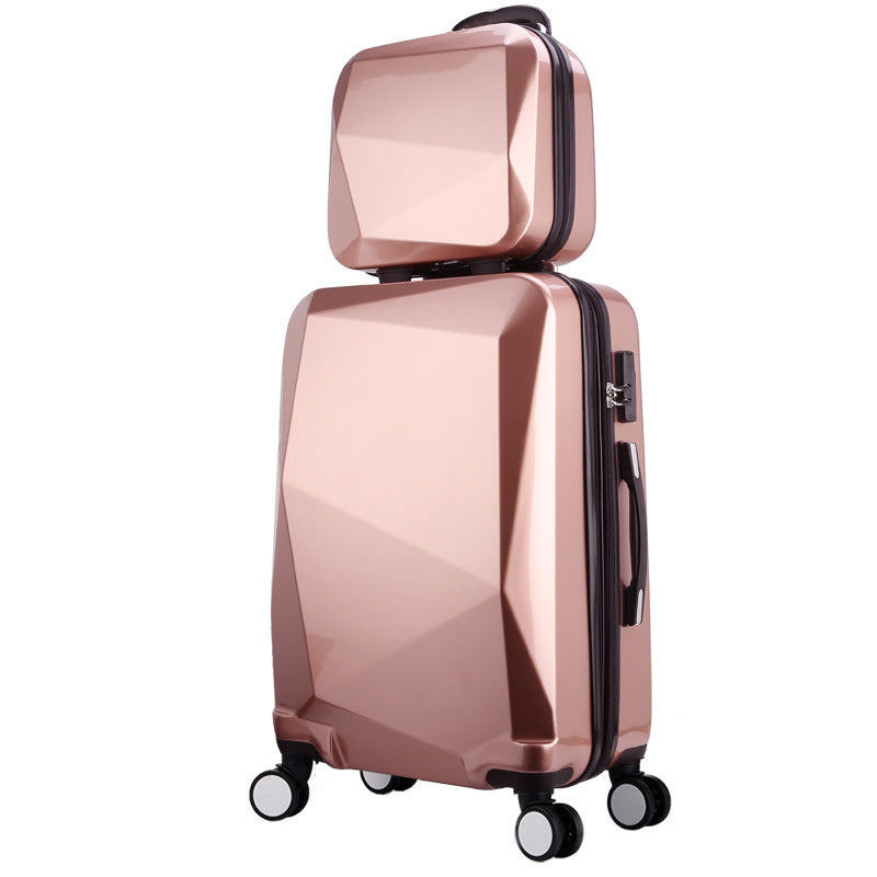 Three-piece Diamond Pattern Swivel Wheels Luggage