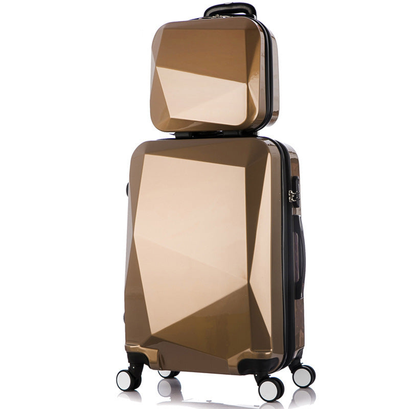 Three-piece Diamond Pattern Swivel Wheels Luggage