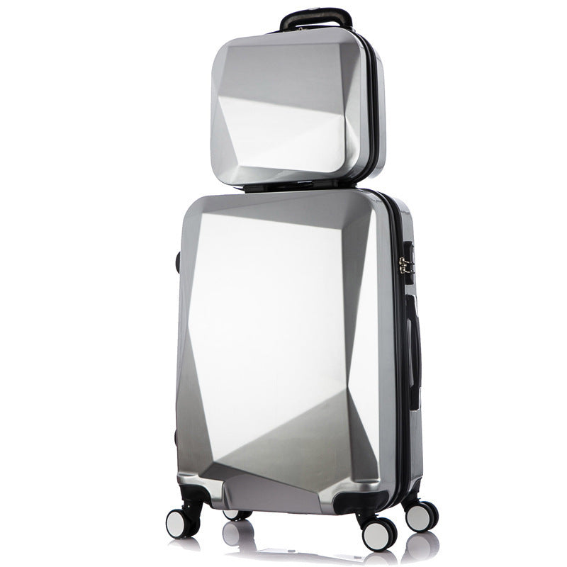 Three-piece Diamond Pattern Swivel Wheels Luggage